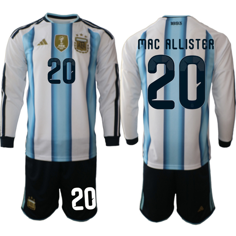 Men Argentina Long sleeve home 02 style 2026 World Cup Soccer jersey